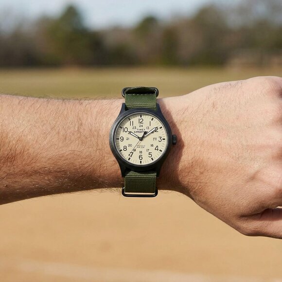 Men's Green/Natural/Black Expedition Scout 40mm Watch - Picture 4 of 4